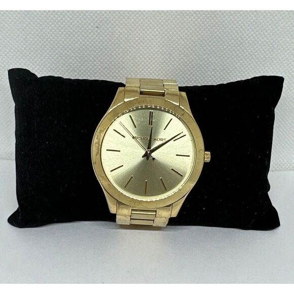 Michael Kors Slim Runway MK3179 Women\'s Gold Tone Analog Dial Wrist Watch NUL29 main image 10